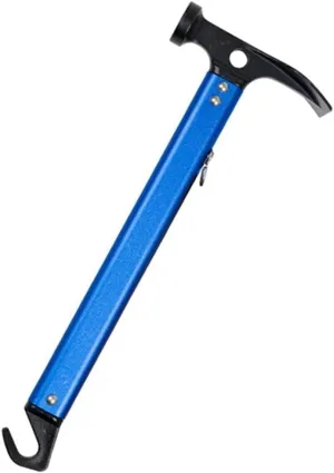 1 PCS Outdoor Camping Tent Nail Hammer Blue Aluminum Alloy Multi-Functional Mountaineering Fishing Pile Nail Remover Hammer