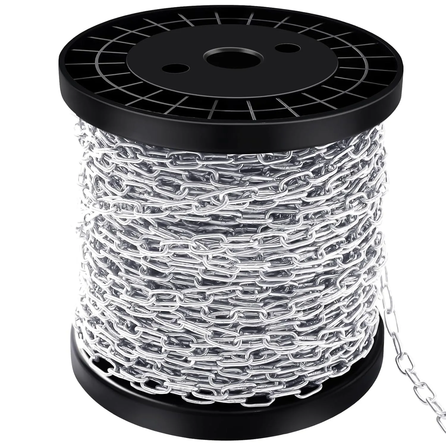100 ft 1/12" Stainless Steel Hanging Chain Metal Chain Link Light Duty Chain Utility Chain Jack Chain for Home Outdoor Camping Hanging (2mm*30m)