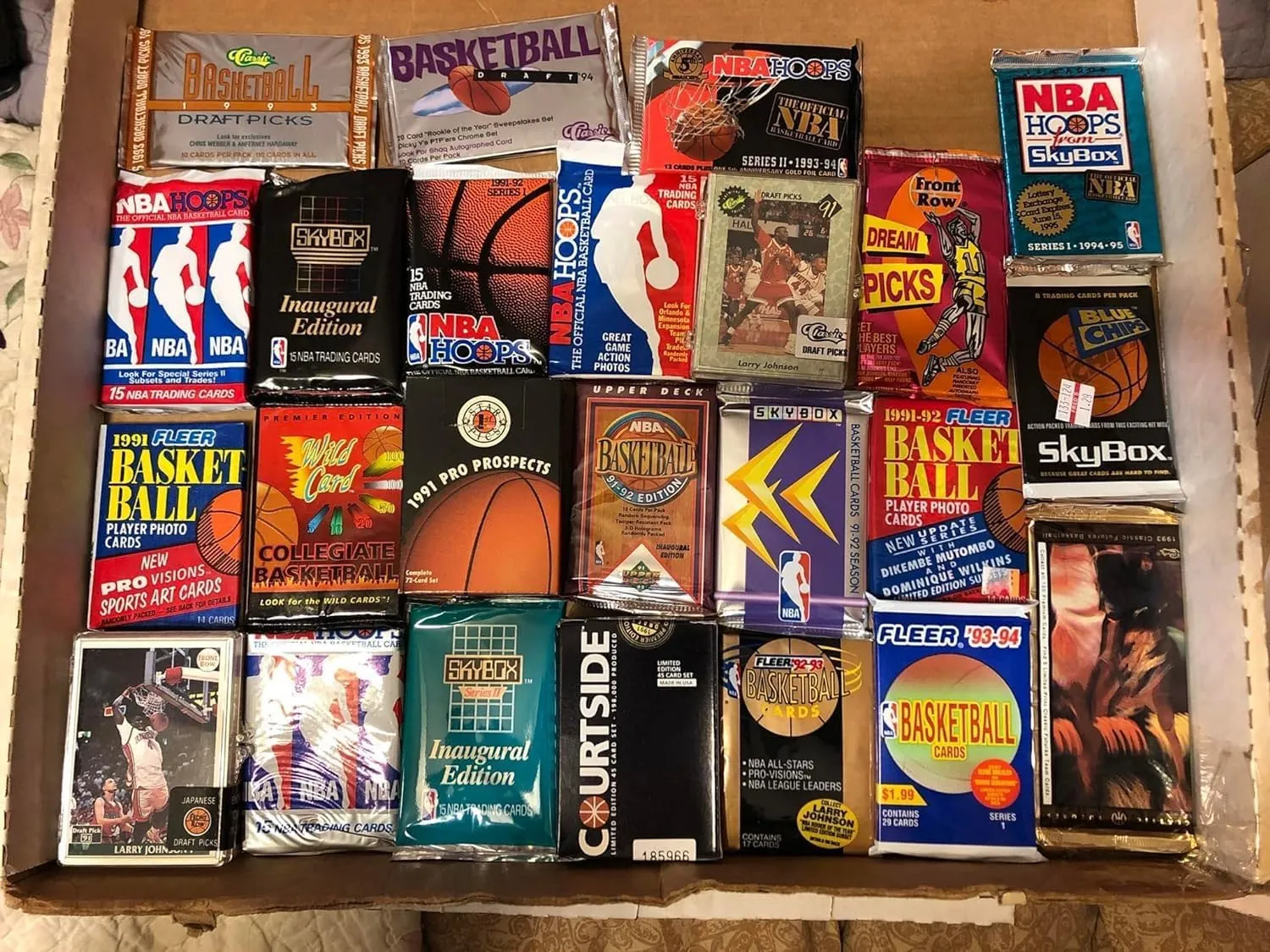100 OLD VINTAGE BASKETBALL CARDS IN FACTORY UNOPENED BOXED SETS AND WAX PACKS