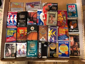 100 OLD VINTAGE BASKETBALL CARDS IN FACTORY UNOPENED BOXED SETS AND WAX PACKS