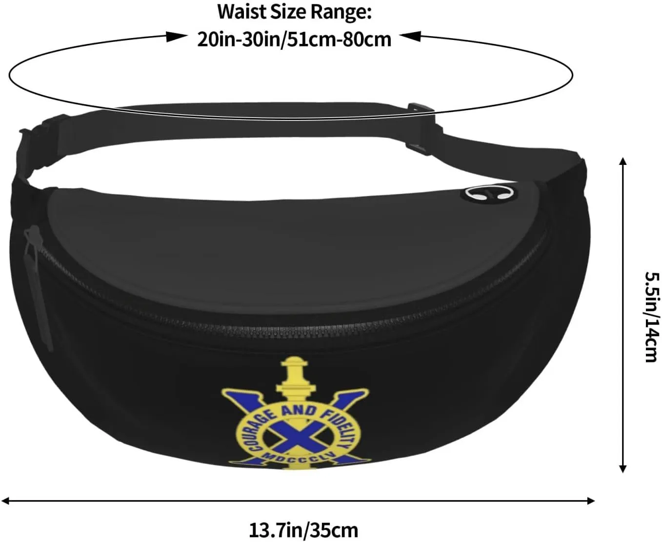 10th Infantry Regiment Unisex Leisure Waist Bag Outdoor Sports Running Waist Bag Business Travel Mobile Phone Bag