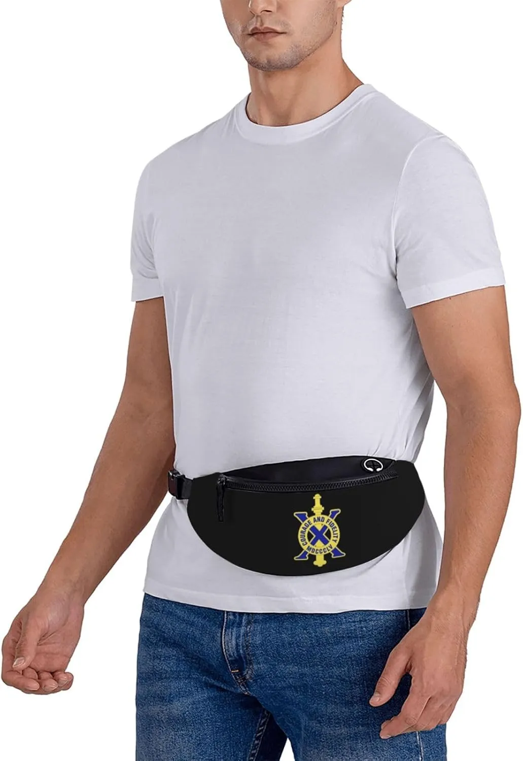 10th Infantry Regiment Unisex Leisure Waist Bag Outdoor Sports Running Waist Bag Business Travel Mobile Phone Bag