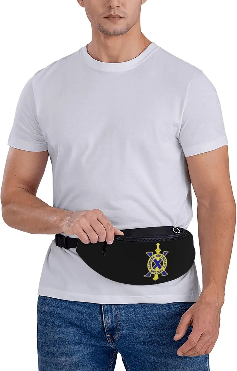 10th Infantry Regiment Unisex Leisure Waist Bag Outdoor Sports Running Waist Bag Business Travel Mobile Phone Bag