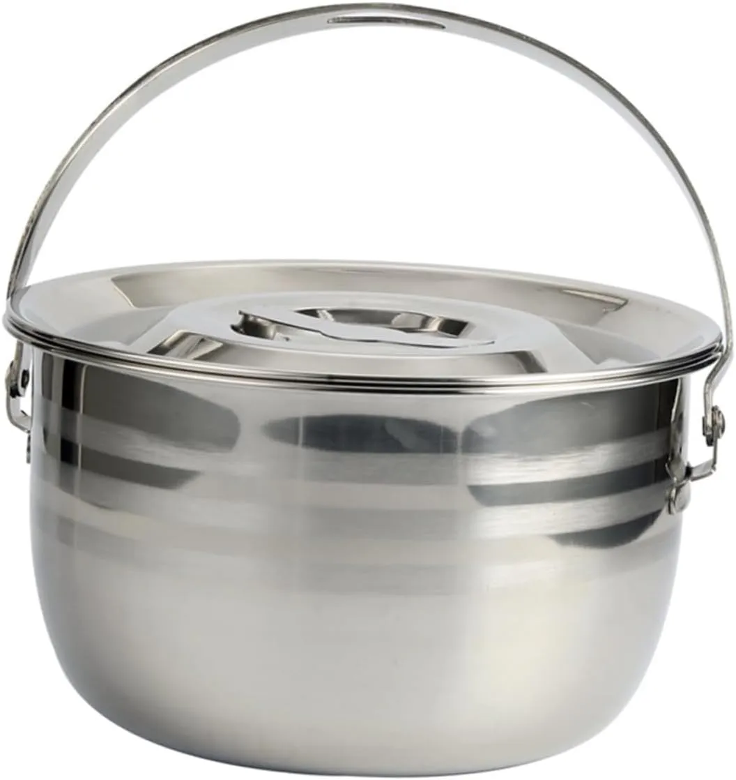 1Pc High Capacity Soup Pot Multi Functional Cooking Pot for Outdoor Camping Bbq Efficient Kitchen Cookware Heavy Duty Design