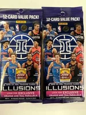 2021/22 Panini Illusions NBA Cello Value Fat Pack Lot - 2 Packs (12 Cards Each) - 24 Trading Cards Total