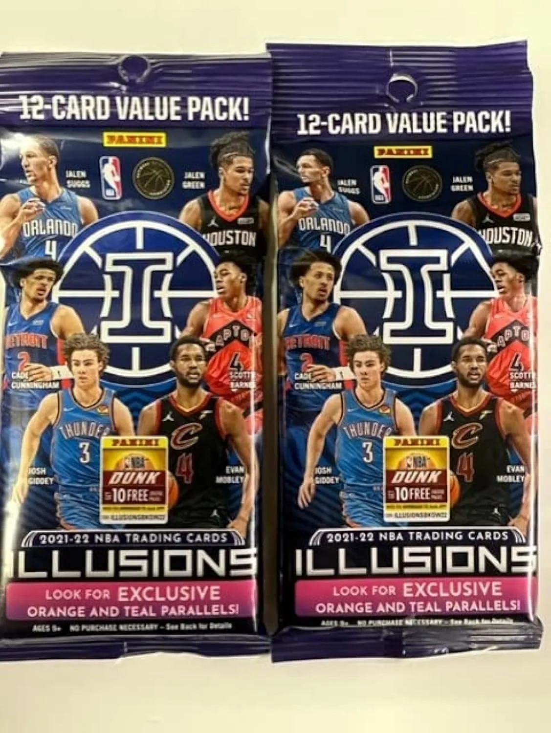 2021/22 Panini Illusions NBA Cello Value Fat Pack Lot - 2 Packs (12 Cards Each) - 24 Trading Cards Total