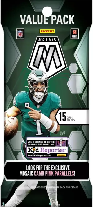 2023 Panini Mosaic Football Card Cello Value Pack - 15 Trading Cards per Pack