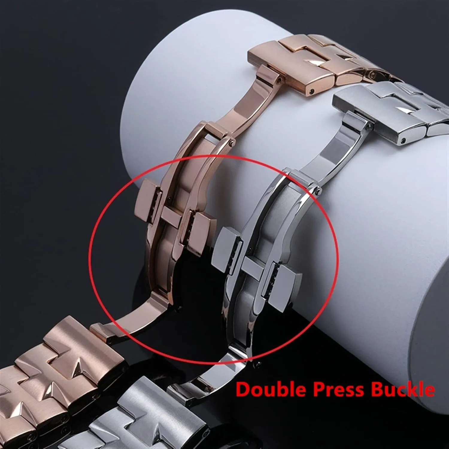 24mm 7mm 8mm Quick Release Connection Stainless Steel Bracelet Watch Band for VACHERON CONSTANTIN Strap Watchband Overseas (Color : Rose Gold, Size : 24x7mm)