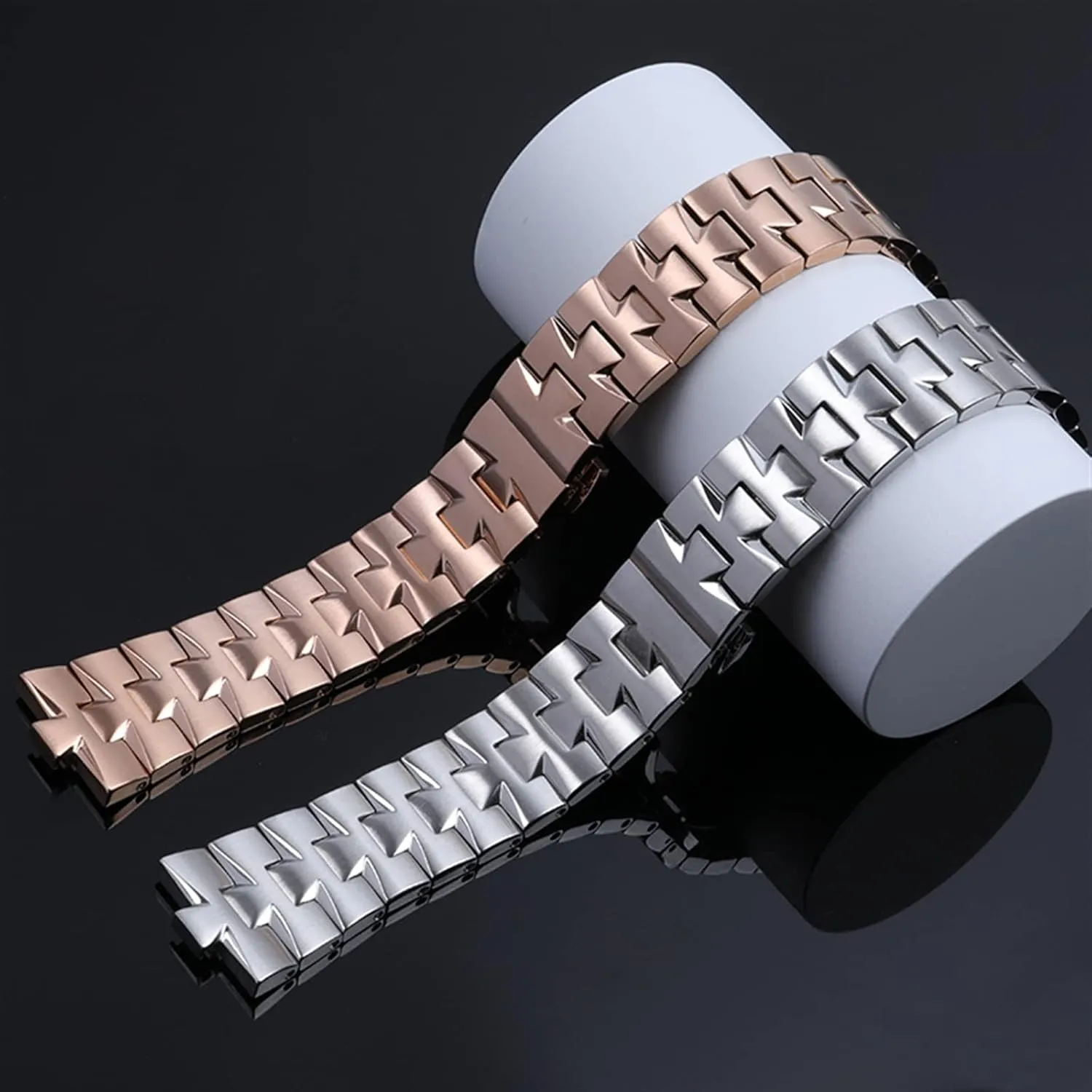 24mm 7mm 8mm Quick Release Connection Stainless Steel Bracelet Watch Band for VACHERON CONSTANTIN Strap Watchband Overseas (Color : Rose Gold, Size : 24x7mm)