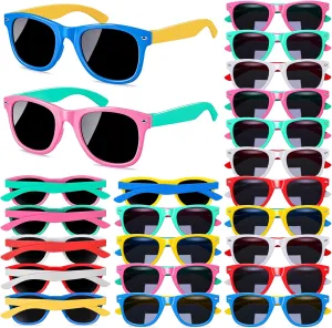 24Pcs Kids Sunglasses Bulk with UV Protection, Summer Beach Valentine's Day Preschool Classroom Prizes, Party Favors Toys, Birthday Gift, Goody Bag Stuffers