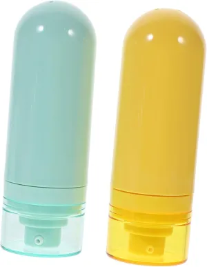 2pcs Lotion Bottle Plastic Makeup Bags Portable Shampoo Bottles Travel Bottles Miss Suitcase Macaron, Assorted Color, 7x4x4cm