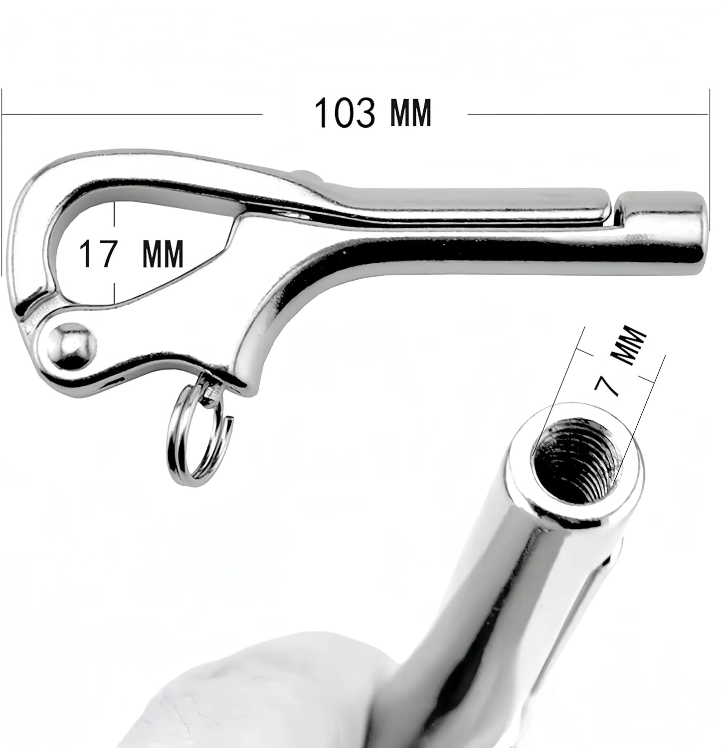3''/ 4''/ 5'' Openable Pelican Hooks Shackle 316 Stainless Steel Quick Release Hand Rail Guardrails Sup Board Accessories