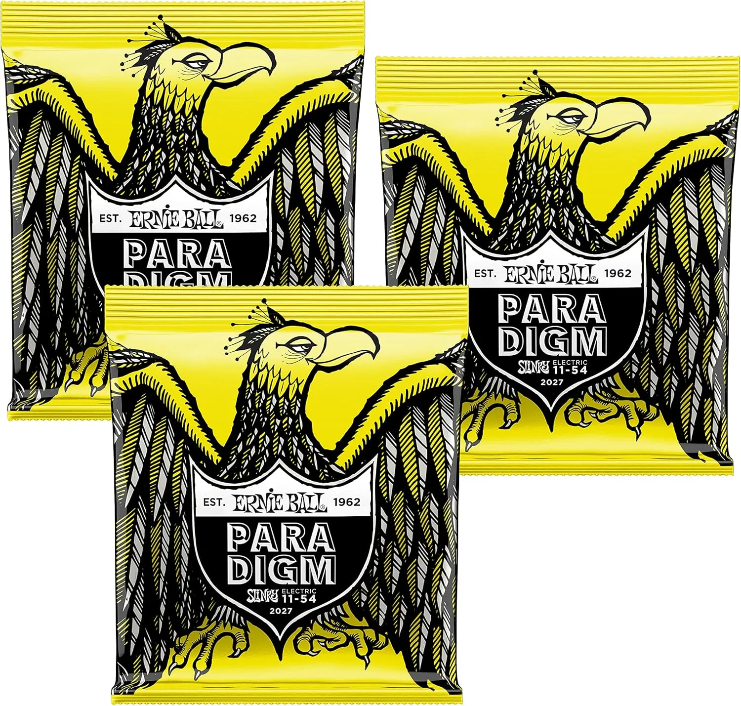 3 PACK Ernie Ball 2027 Paradigm Electric Guitar String Beefy Slinky (11-54)