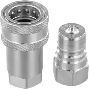 304 Stainless Steel Barb Hose Fitting, ISO A Hydraulic Quick Connect Coupling NPT, 1/2" Hose Barb X 3/8" NPT Thread, Pipe Connector Adapter Quick Fittings For Bore Air Water Connecting (NPT-3/4)