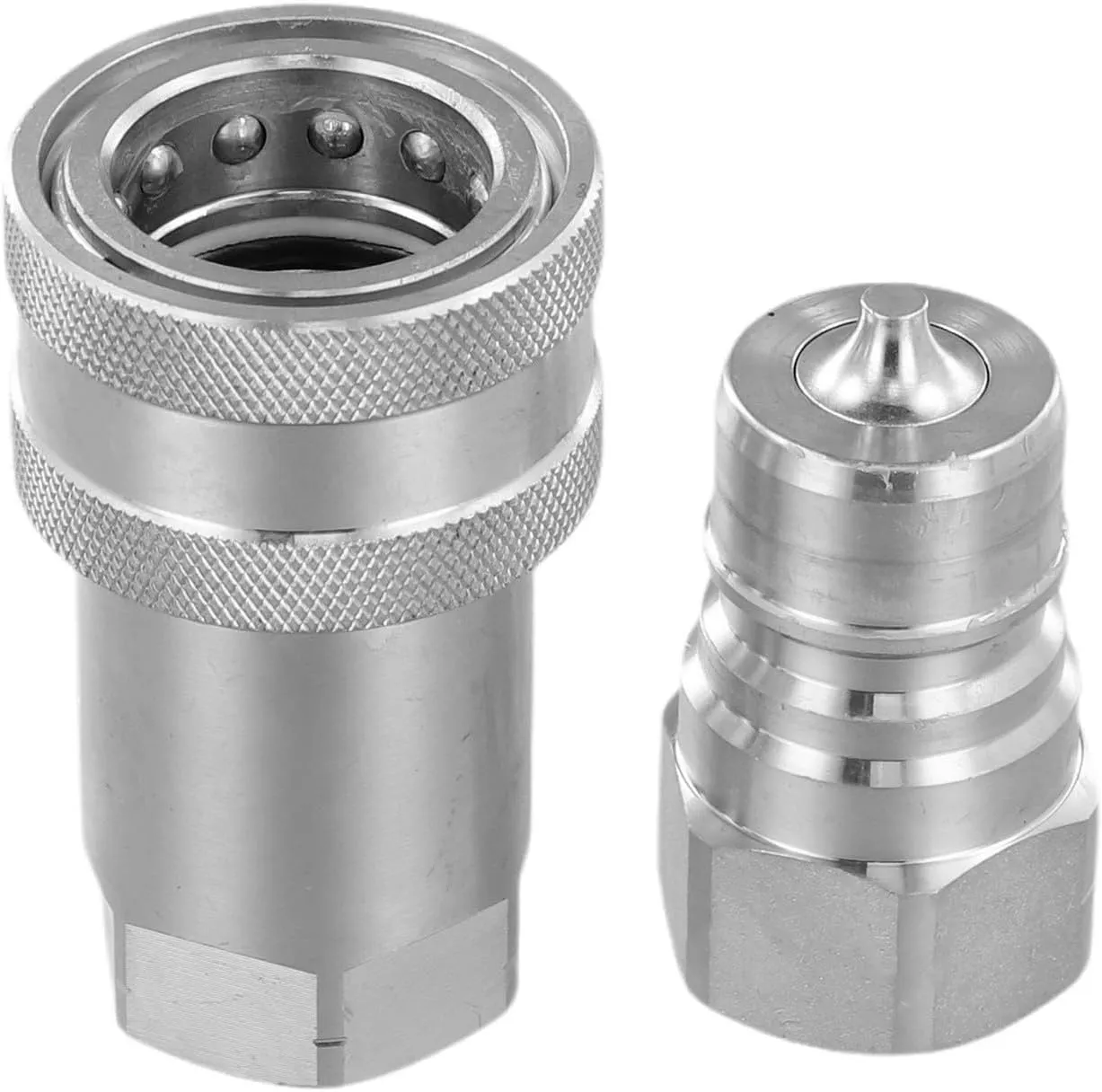 304 Stainless Steel Barb Hose Fitting, ISO A Hydraulic Quick Connect Coupling NPT, 1/2" Hose Barb X 3/8" NPT Thread, Pipe Connector Adapter Quick Fittings For Bore Air Water Connecting (NPT-3/4)