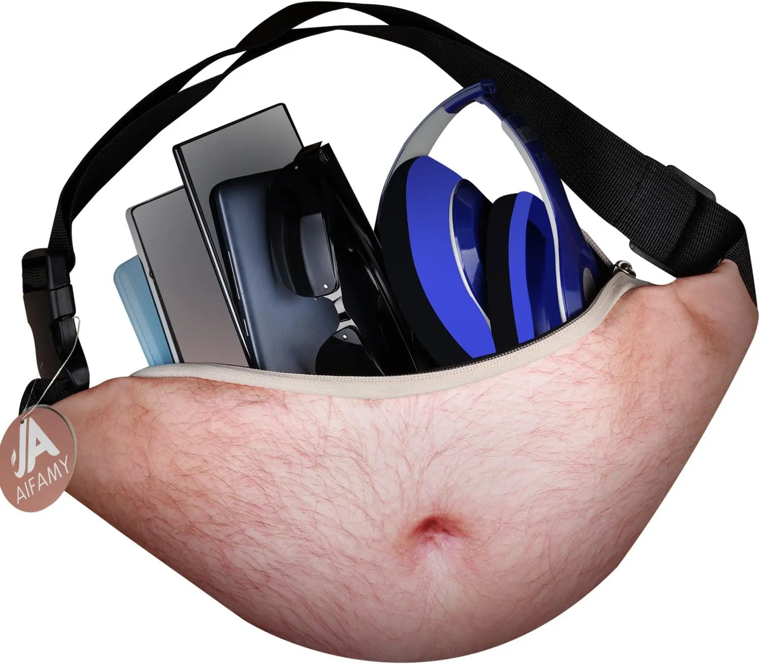 3D Dad Beer Belly Fanny Pack Waist Pocket Funny Gag Gifts for Christmas, White Elephant Gift Exchange