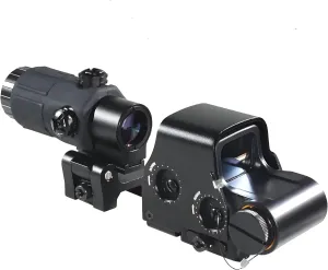 558 Holographic Sight Red Green Dot Reflex Scope with 3X 5X Magnifier Quick Release Mount