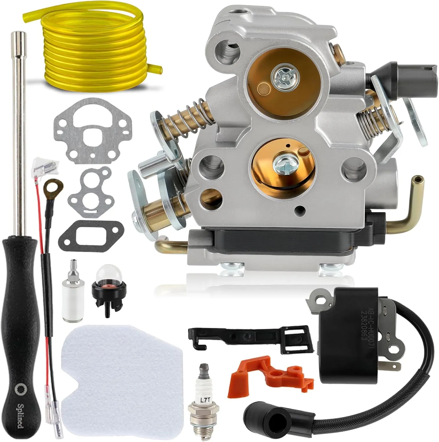 574719402 Carburetor Ignition Coil Kit for Husqvarna 235 235E 236 236E 240 240E Chainsaw for Jonsered CS2234 CS2238 CS2234S CS2238S for Zama C1T-W33C for RedMax GZ380 Carb w/Tune-up Parts