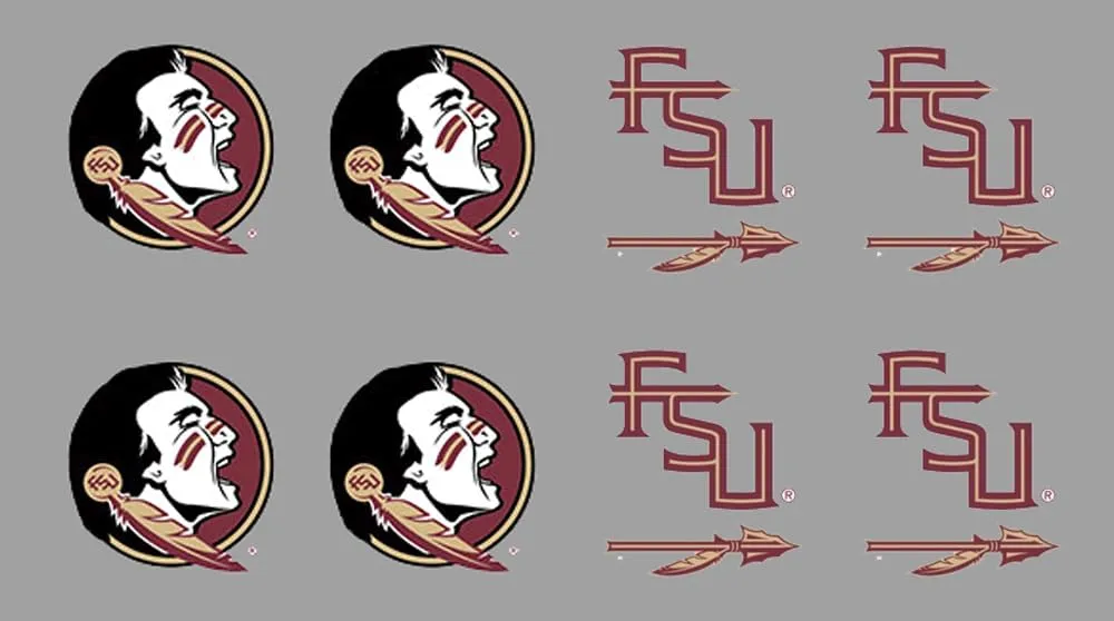 8 Piece 4-Spear 4-Head Team Logo Officially Licensed Waterless Peel & Stick Temporary Spirit Tattoos