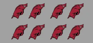 8 Piece Arkansas Officially Licensed Waterless Peel & Stick Temporary Spirit Tattoos 8PK Pig Tusk
