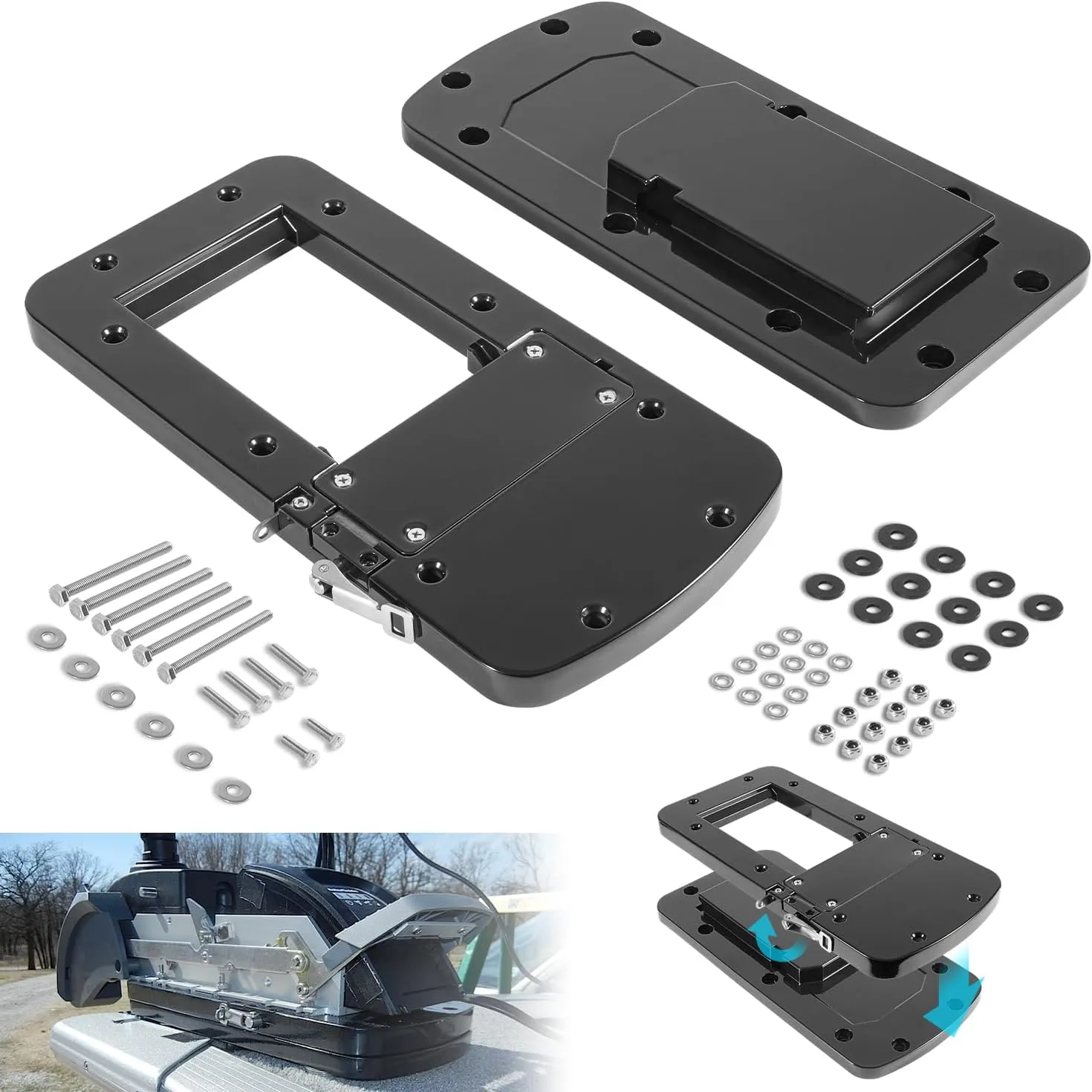 8M0092064 Xi Series Quick-Release Mounting Bracket Kit Aluminum for MotorGuide Xi3 Xi5 Trolling Motors (Black)