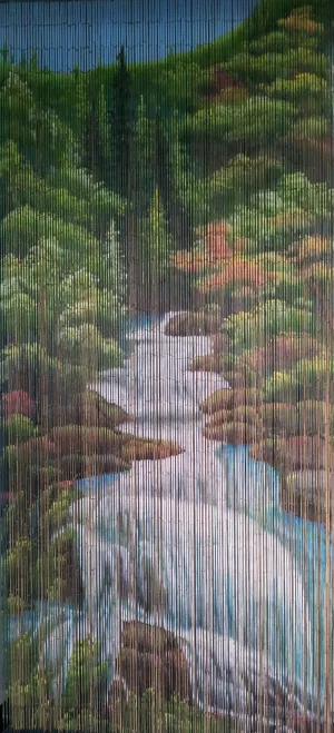 ABeadedCurtain 125 String Mountain Stream Beaded Curtain 38% More Strands Handmade with 4000 Beads ( Hanging Hardware)