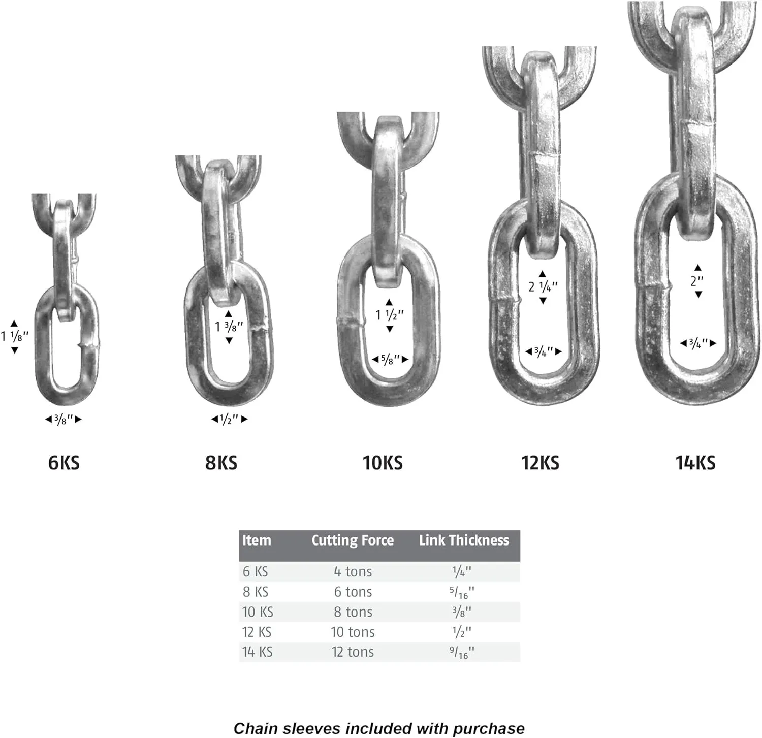 ABUS Hardened Steel 10KS 6 Foot x 3/8" Thick Square Security Chain for Bikes, Containers, Trailers, ATV's, Motorcycles and Personal/Industrial Property
