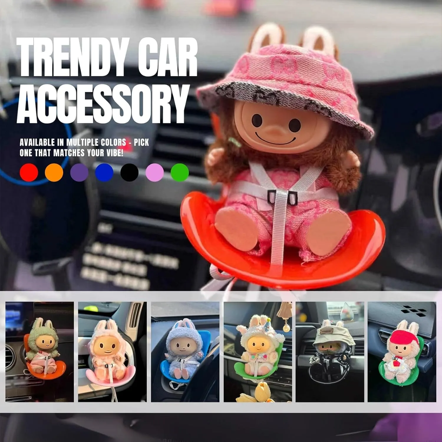 Accessories for Dolls, Have a seat for Doll, Doll Vent car seat,Suitable for displaying and Protecting Dolls（NO Dolls） (Black)