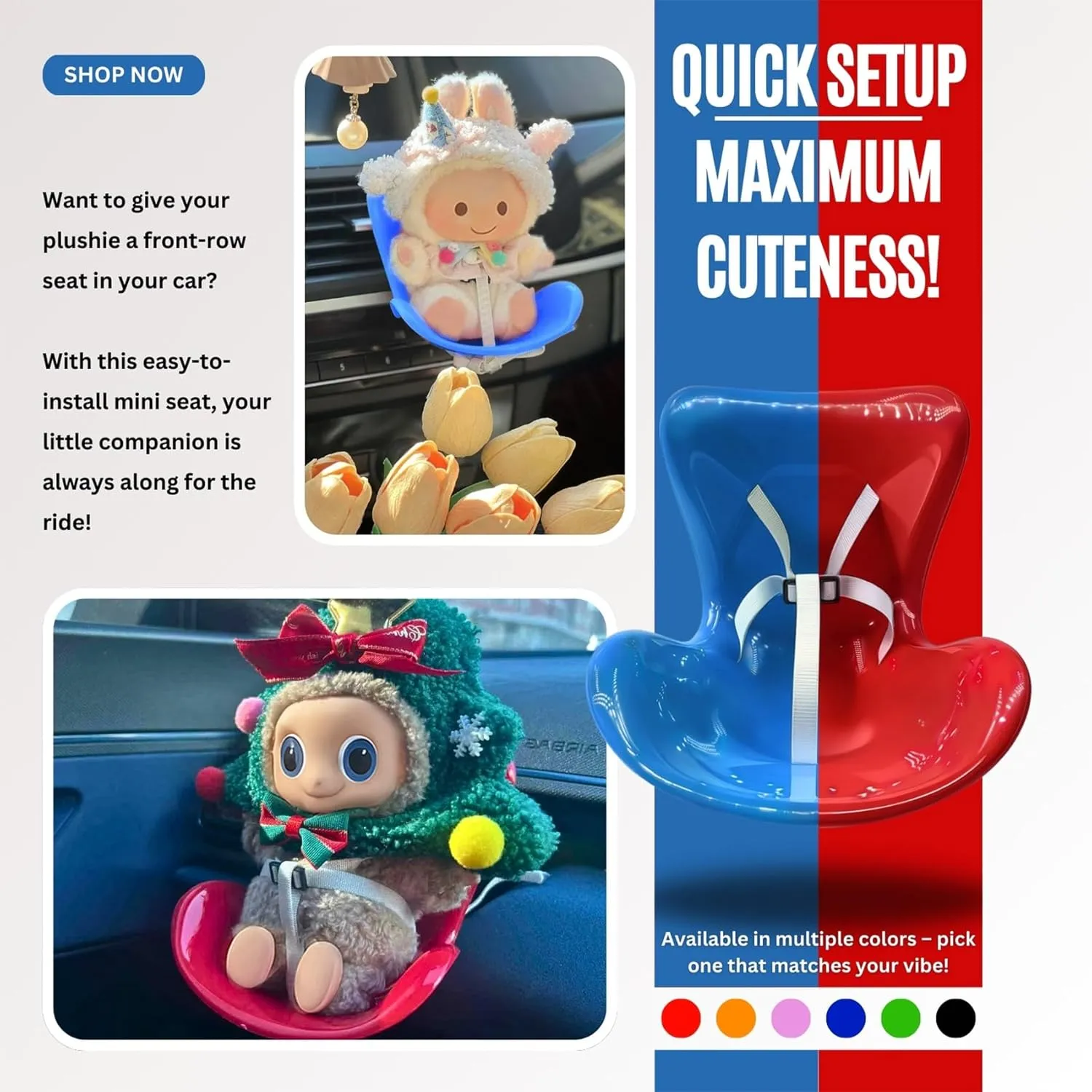 Accessories for Dolls, Have a seat for Doll, Doll Vent car seat,Suitable for displaying and Protecting Dolls（NO Dolls） (Purple)
