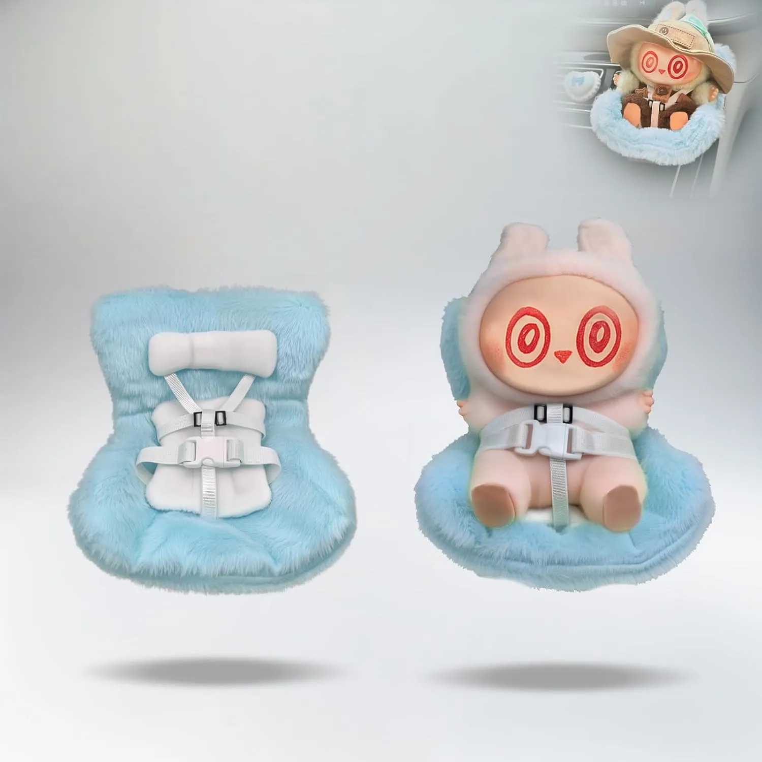 Accessories for Dolls,Car Plush Doll Sofa, Perfect for Car Decoration and Display Doll,Protect Dolls,Toy car seat Sofa Suitable for Doll Display（No Dolls） (Blue)