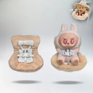 Accessories for Labubu Dolls,Car Plush Doll Sofa, Perfect for Car Decoration and Display Doll,Protect Dolls,Toy car seat Sofa Suitable for Labubu Display（No Dolls） (Creamy Tea)