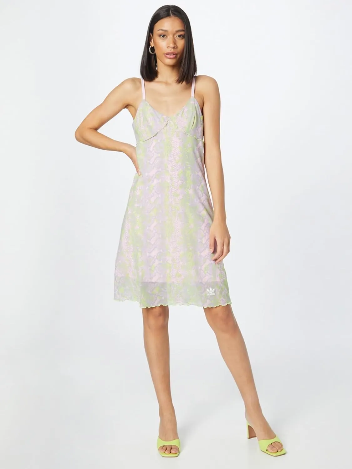 adidas Originals Womens Snake Mesh Dress, Clear Pink