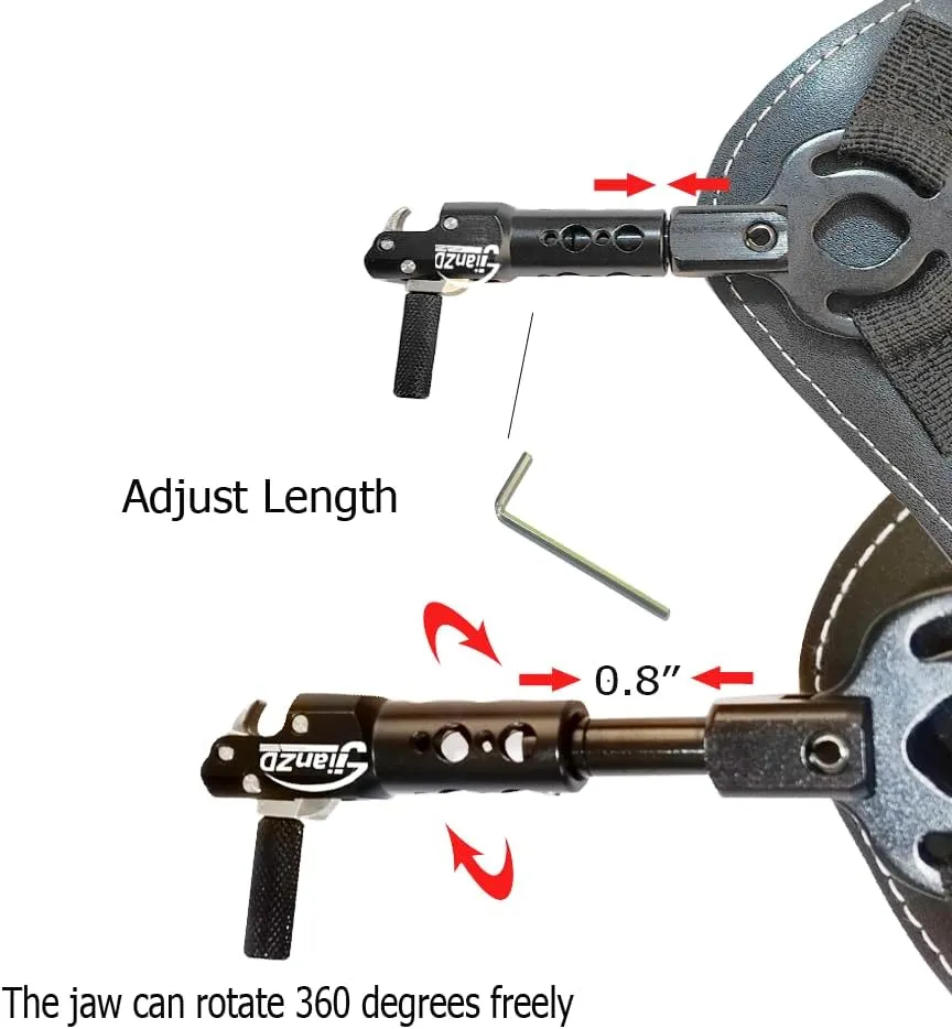 Adjustable Wristband Release, Index Finger Release, Composite Bow, 360 Degree rotatable Jaws, Foldback Release, Bow and Arrow Archery Accessories, Archery Release Aids