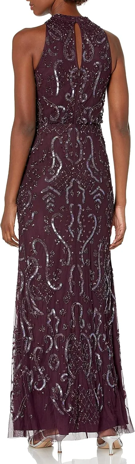 Adrianna Papell Women's Beaded Mesh Dress