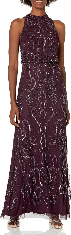 Adrianna Papell Women's Beaded Mesh Dress