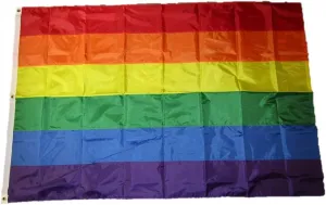 AES 6x10 Embroidered Gay Pride Rainbow 210D Solarmax Nylon Flag 6'x10' Grommets Clip