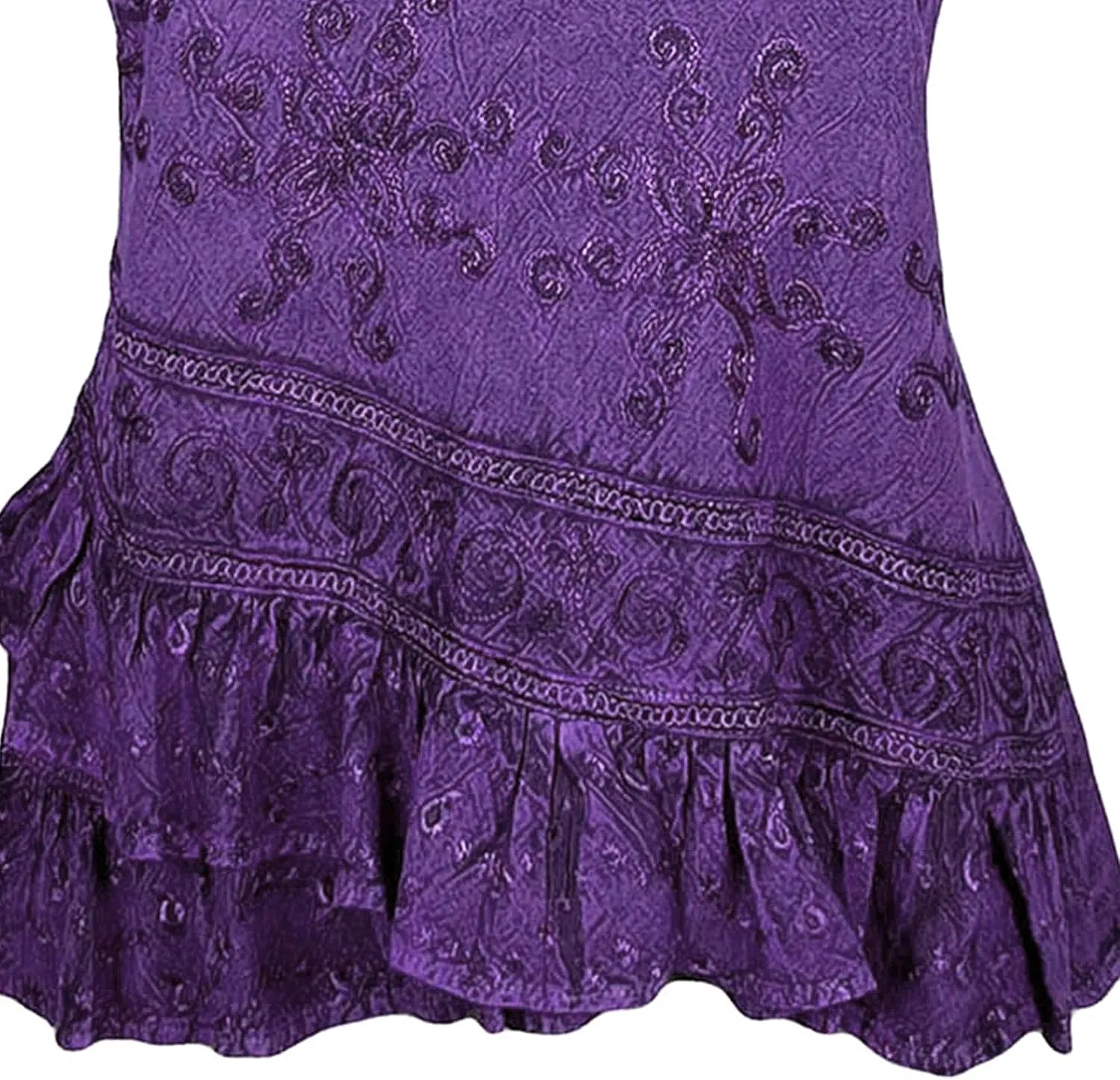 Agan Traders 2025 Summer Medieval Vintage Round Neck Women's Blouses - Short Sleeve Embroidered Tops for Women