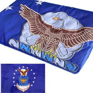Air Force Flag Embroidered 3x5 Outdoor Double Sided United States Airforce Military Flags Banner 3ply Embroidered USA Flag with 2 Brass Grommets Vivid Colors Waterproof