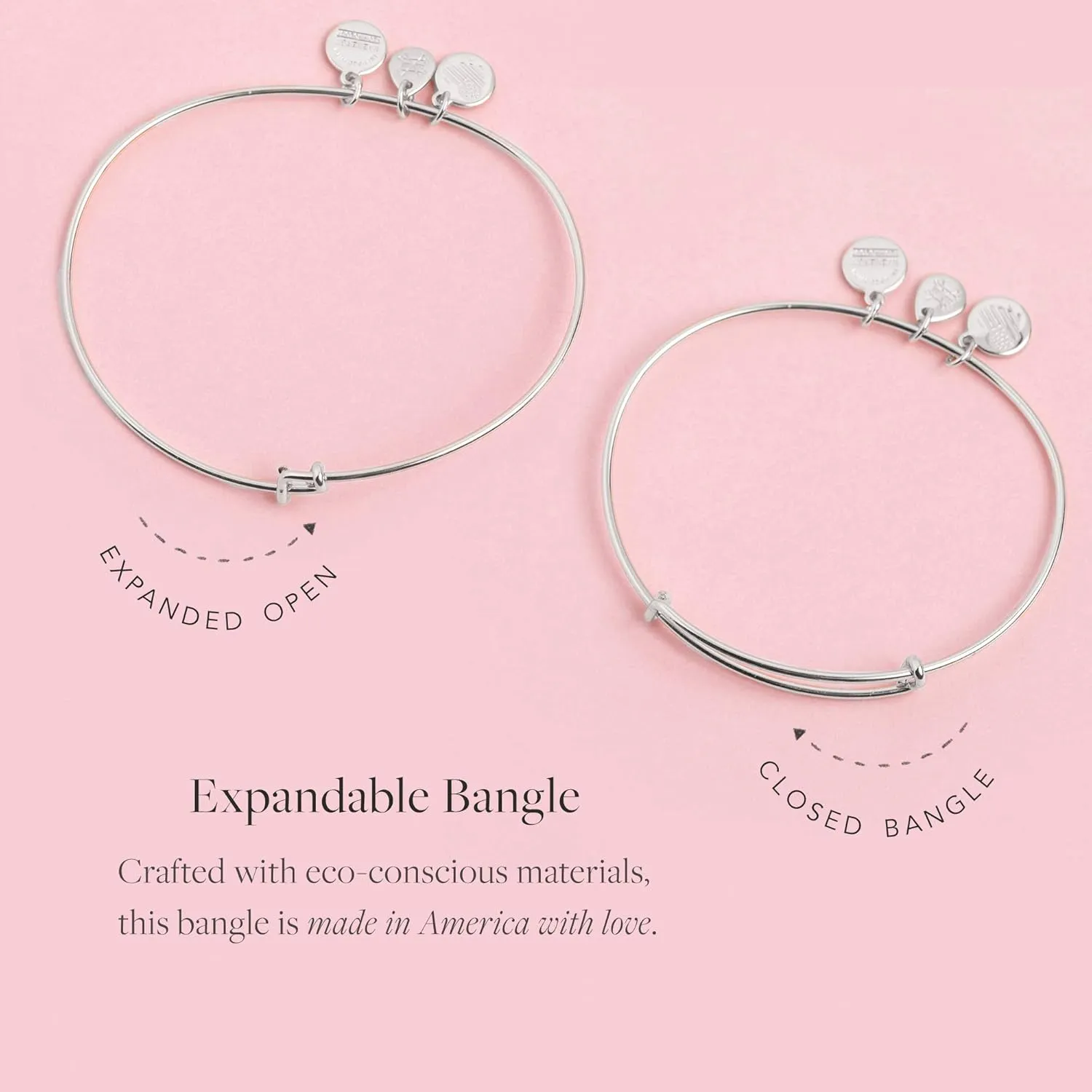 Alex and Ani Accents Majesty Metal Beaded Expandable Bangle for Women, Shiny Finish, 2 to 3.5 in