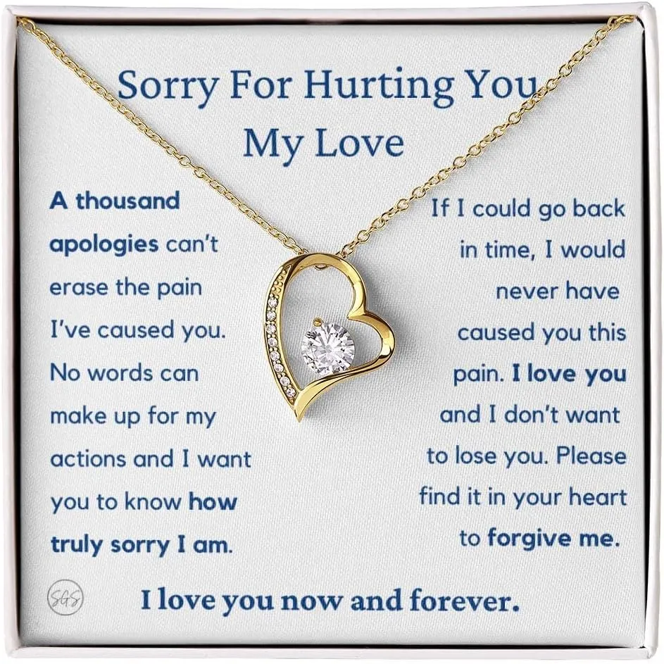 [Almost Gone] Sorry My Love - Forever Love Necklace #0033 | Apology Necklace for Wife, I'm Sorry Gift for Girlfriend, Please Forgive Me Gift
