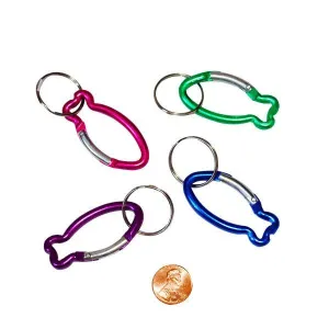 Aluminum Fish Clip Key Chains (24 total key chains in 2 bags) 82¢ each