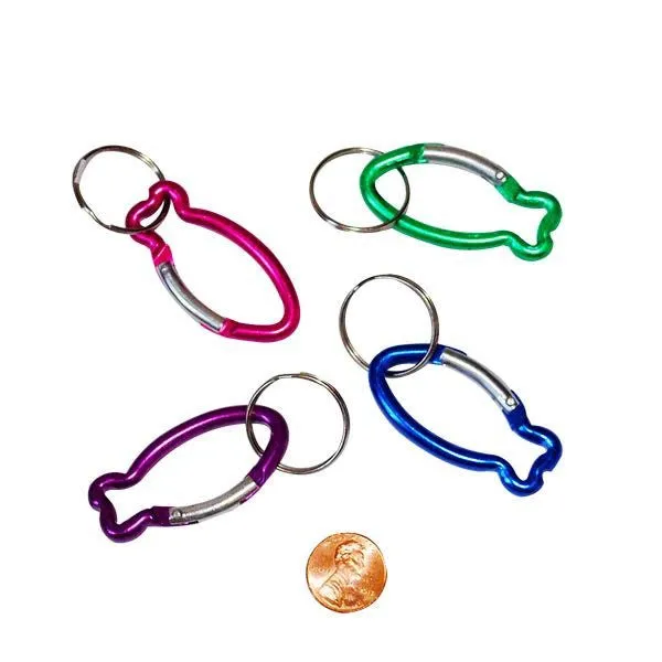 Aluminum Fish Clip Key Chains (24 total key chains in 2 bags) 82¢ each
