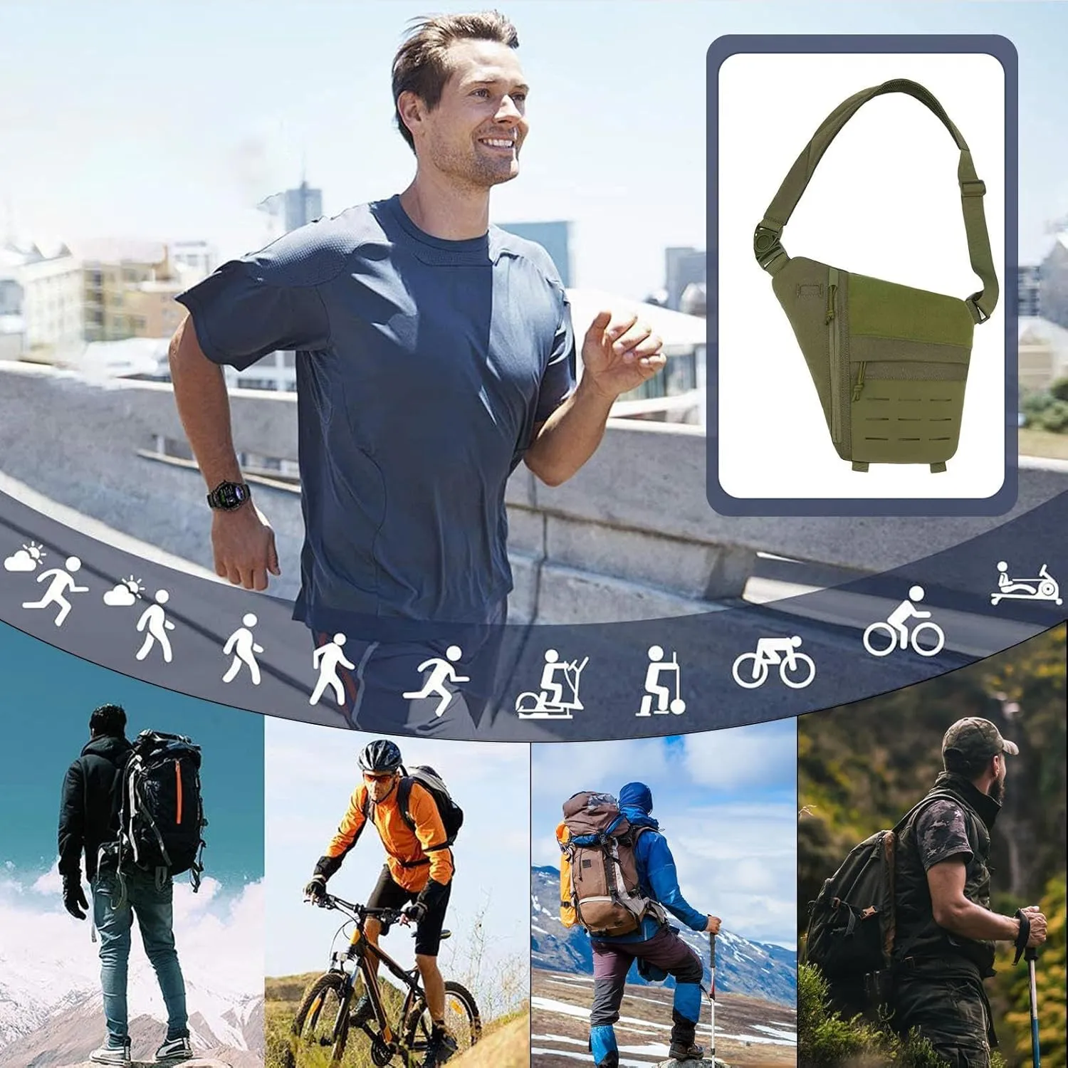 Anti-Theft Tacticals Bag - Leather Fanny Pack | Leather Shoulder Bag,Waist Outdoor Travel, Adjustable Nylon, Waterproof And Wear-resistant For Travel Outdoor Wallet Phone Key Anti-thief