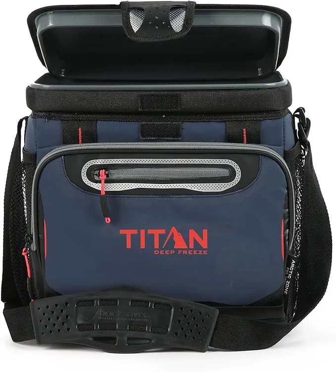 Arctic Zone Titan Deep Freeze Cooler - 16 Can Zipperless Hardbody Cooler - Moss Green Cooler with Deep Freeze Insulation, HardBody Liner, and SmartShelf