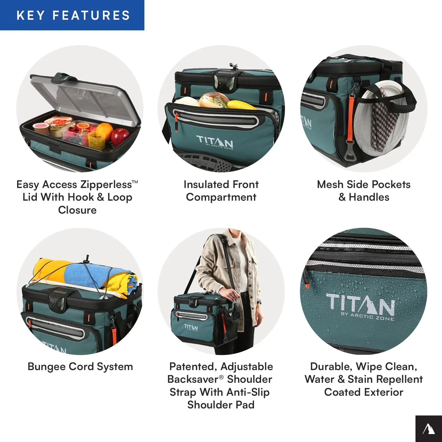 Arctic Zone Titan Deep Freeze Cooler - Zipperless Hardbody Cooler - Small & Large Capacity- Beach & Camping Cooler - Deep Freeze Insulation, HardBody Liner, and SmartShelf