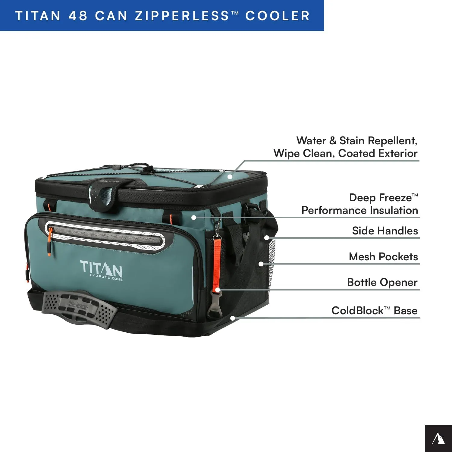 Arctic Zone Titan Deep Freeze Cooler - Zipperless Hardbody Cooler - Small & Large Capacity- Beach & Camping Cooler - Deep Freeze Insulation, HardBody Liner, and SmartShelf