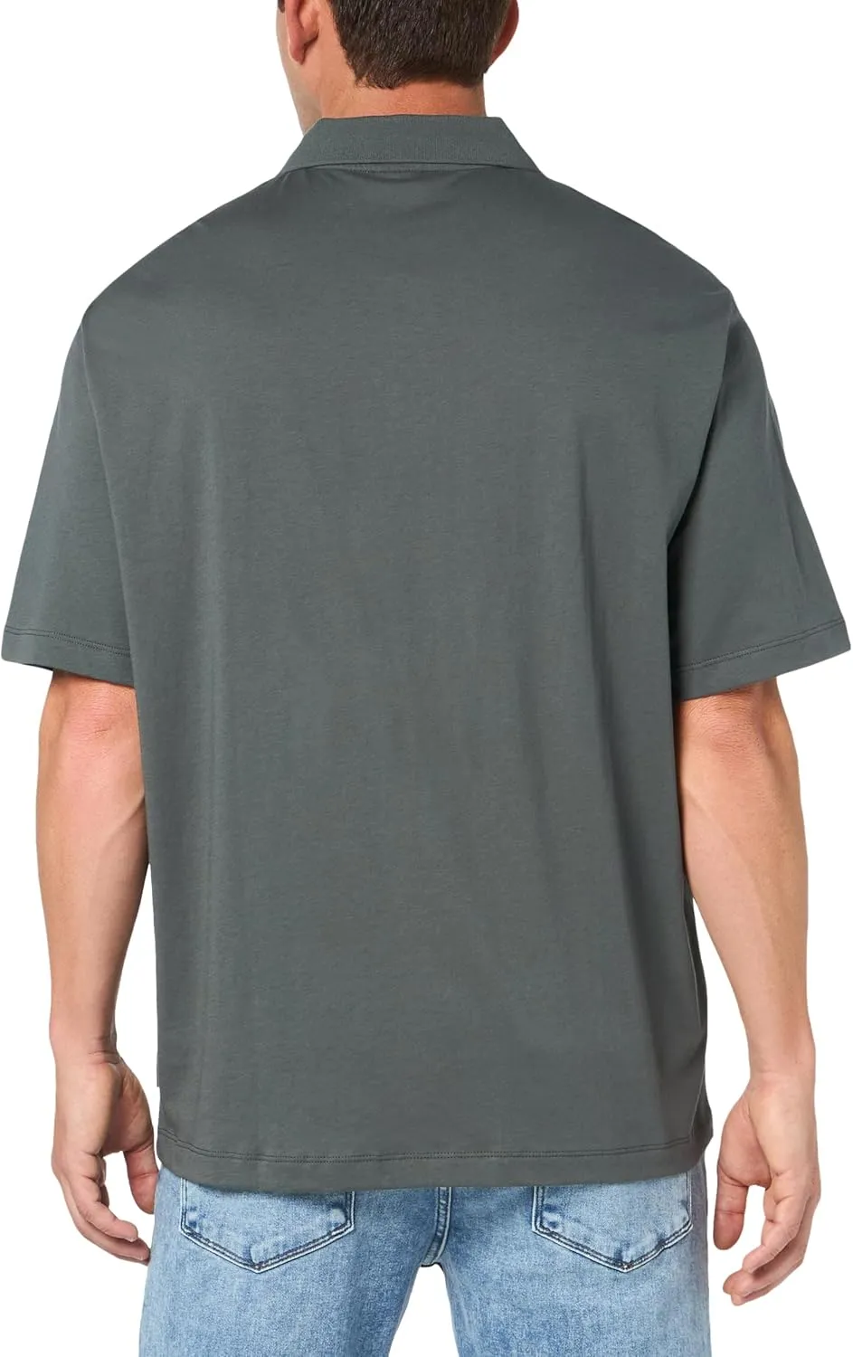 Armani Exchange Men's Loose Fit Colored Box Logo Polo