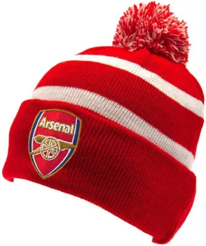 Arsenal English Premier League Red/White Knitted Ski Bobble Hat - Authentic EPL