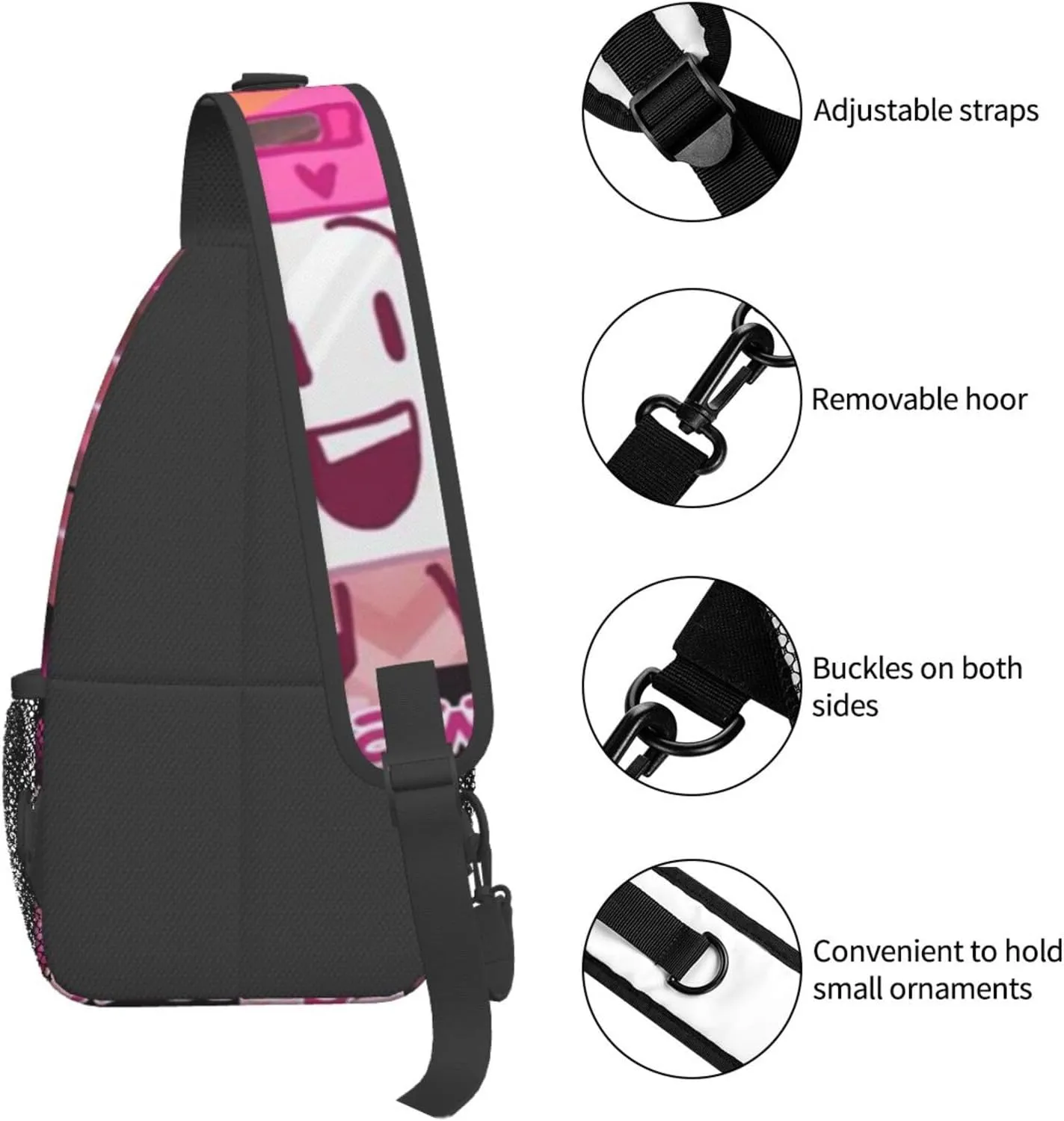 B-fdi Fashion Casual Crossbody Bag Chest Bag Sling Bag Travel Daypack For Women Men Black