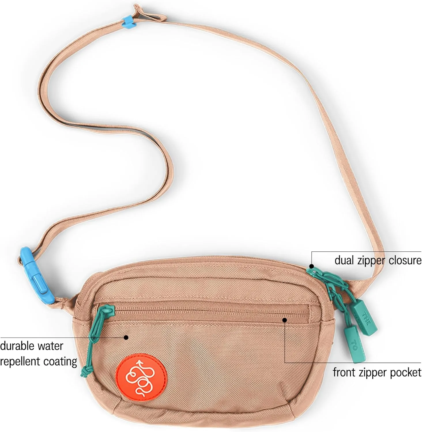 Baboon to the Moon Fanny Pack - Trendy, Compact, Water-Repellent Waist Bag in Multiple Colors and Sizes for Men and Women (Maple Sugar, Mini (1.5L))